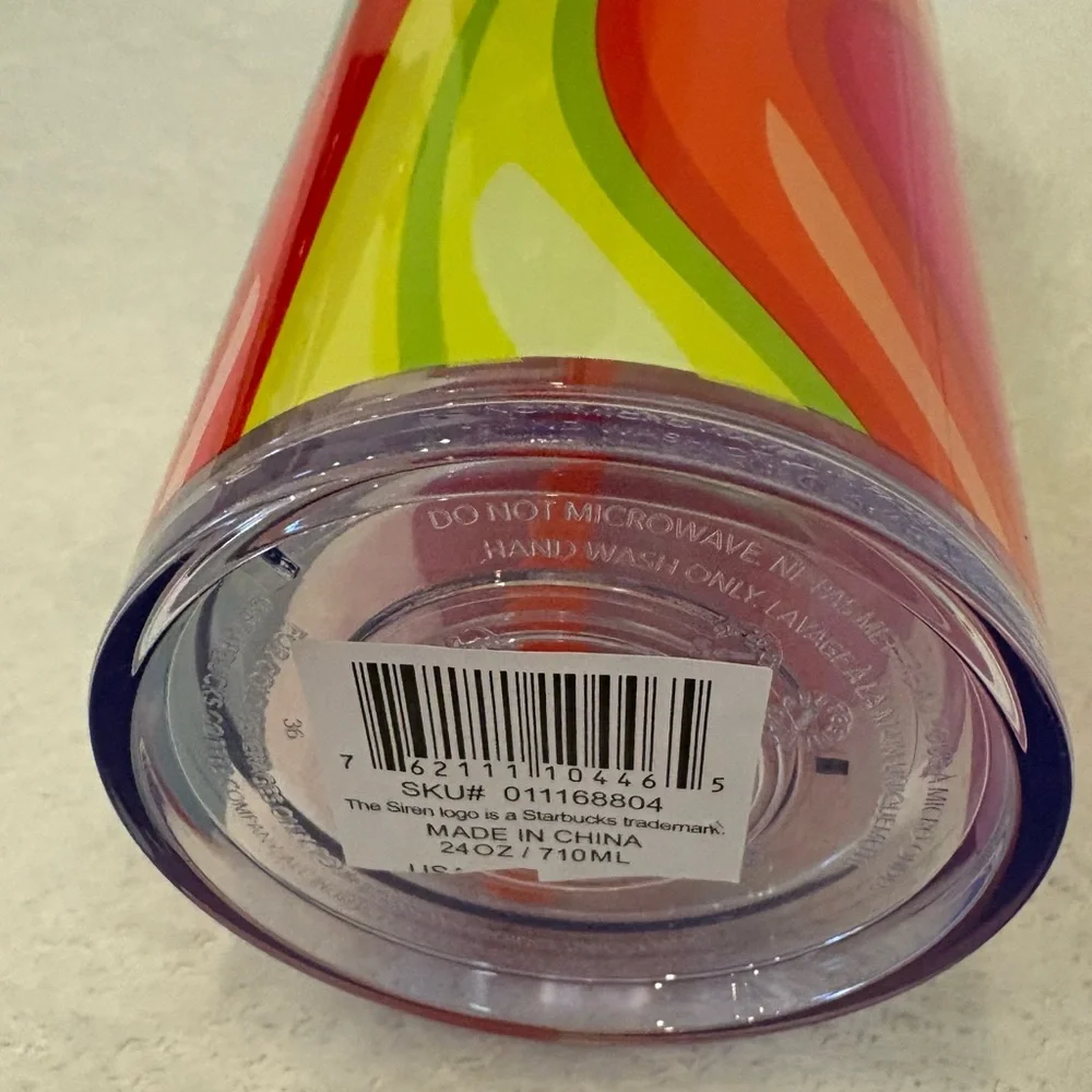 Starbucks Rainbow Swirl Dome Reusable Cup - Picture 9 of 10